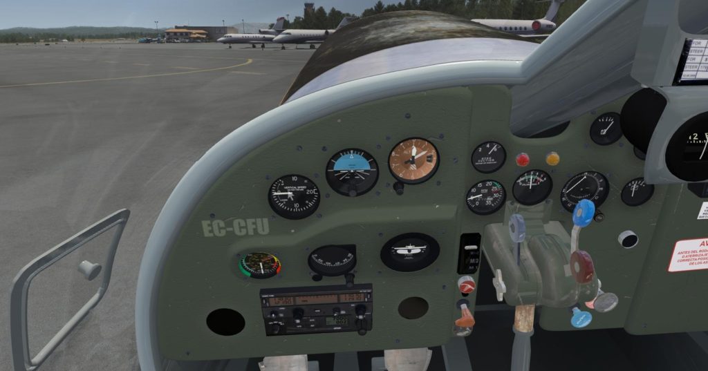 The cockpit of the Dornier Do 27 Freeware for Aerofly FS 2.