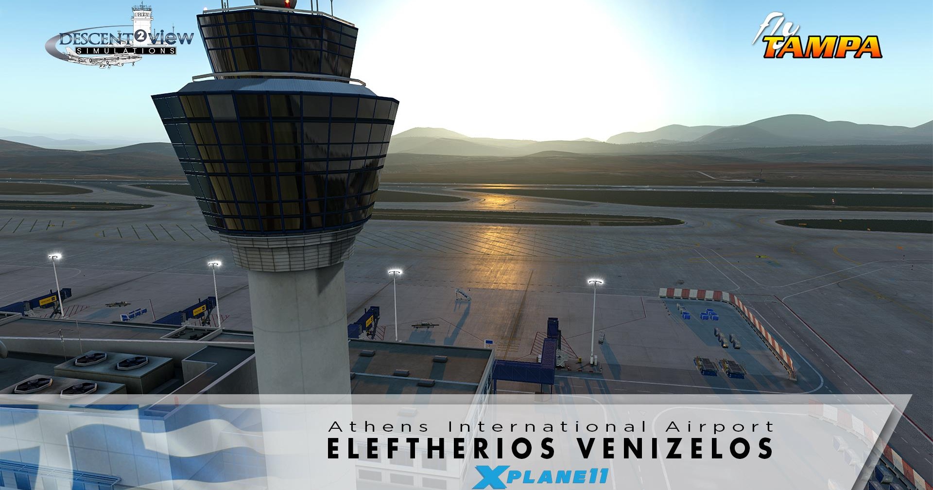 The port over of FlyTampa Athens by Descent2View for X-Plane 11