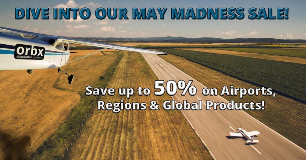 The official banner of the Orbx May Madness Sale